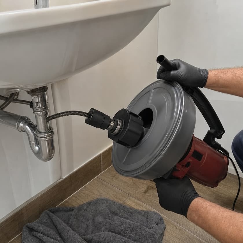 furet électrique débouche lavabo gros plan